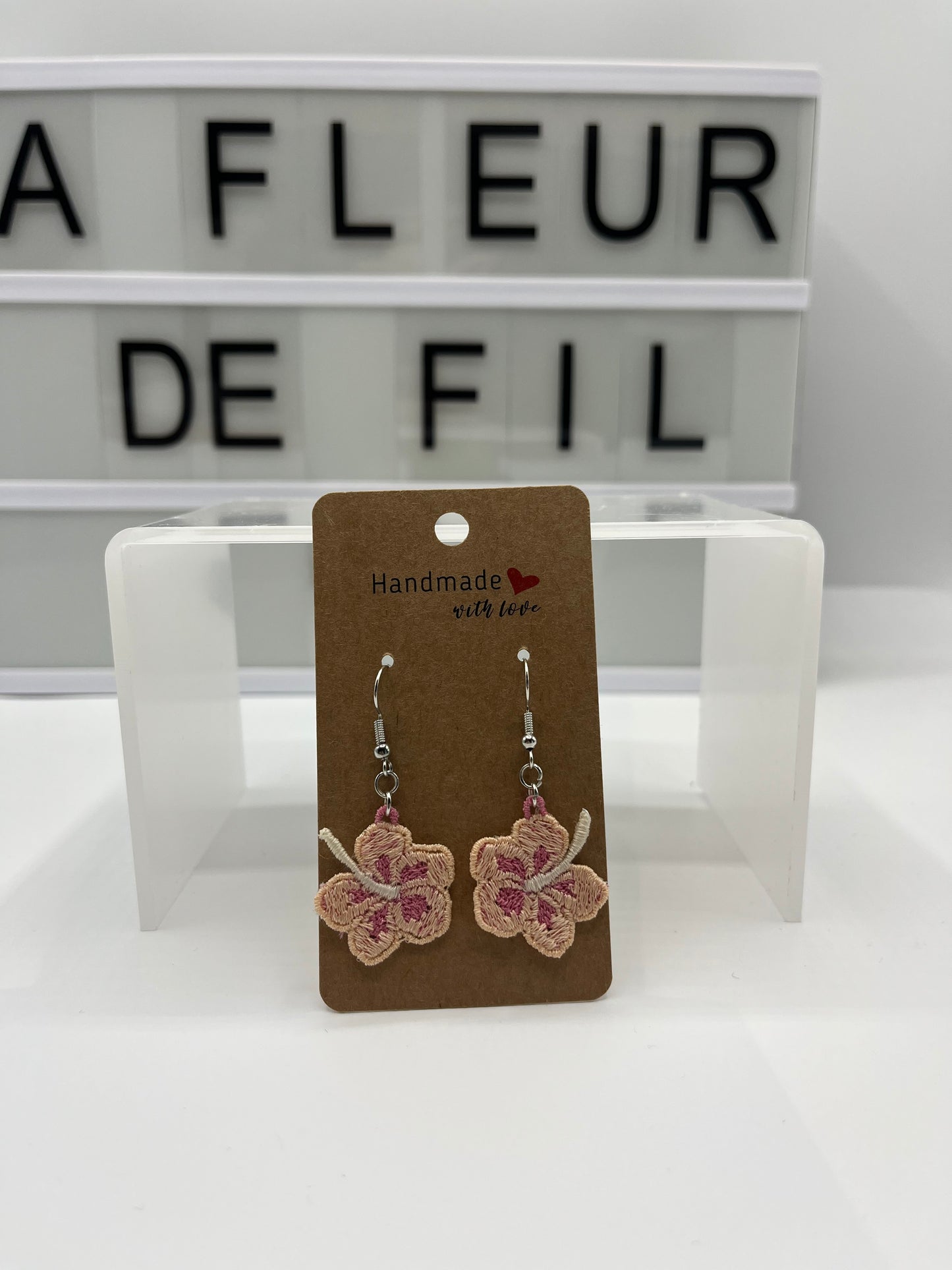 ~ Boucles d'oreilles ~ Bégonias hibiscus ~